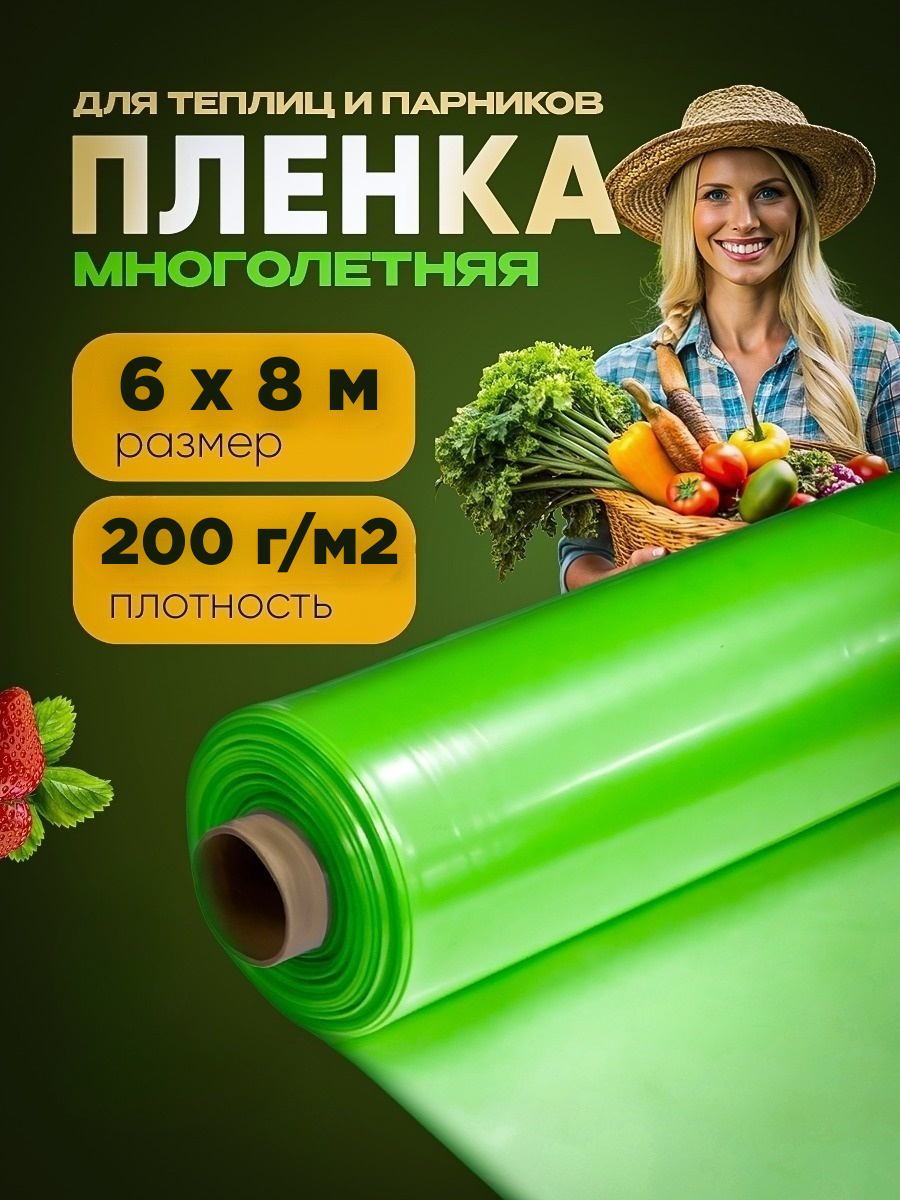 Многолетняя пленка для теплиц Vesta-Shop лента БИНКО 200мкр 6мx8м 1206