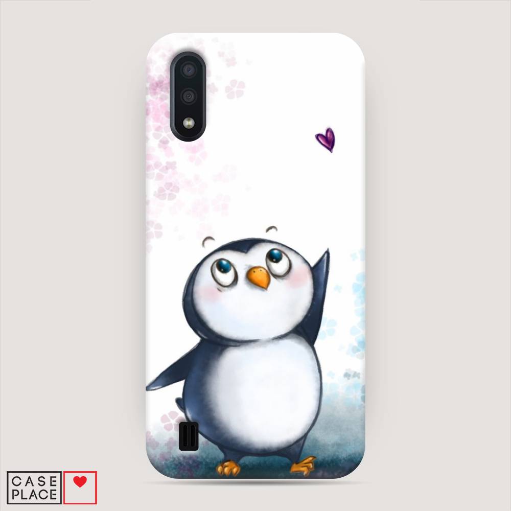 

Пластиковый чехол "Пингвин и сердечко" на Samsung Galaxy A01