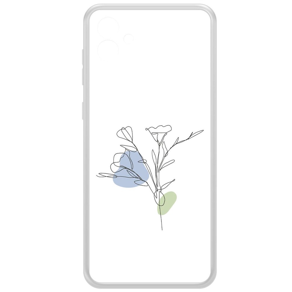

Чехол-накладка Krutoff Clear Case Эустома для Samsung Galaxy A04e (A042), Прозрачный