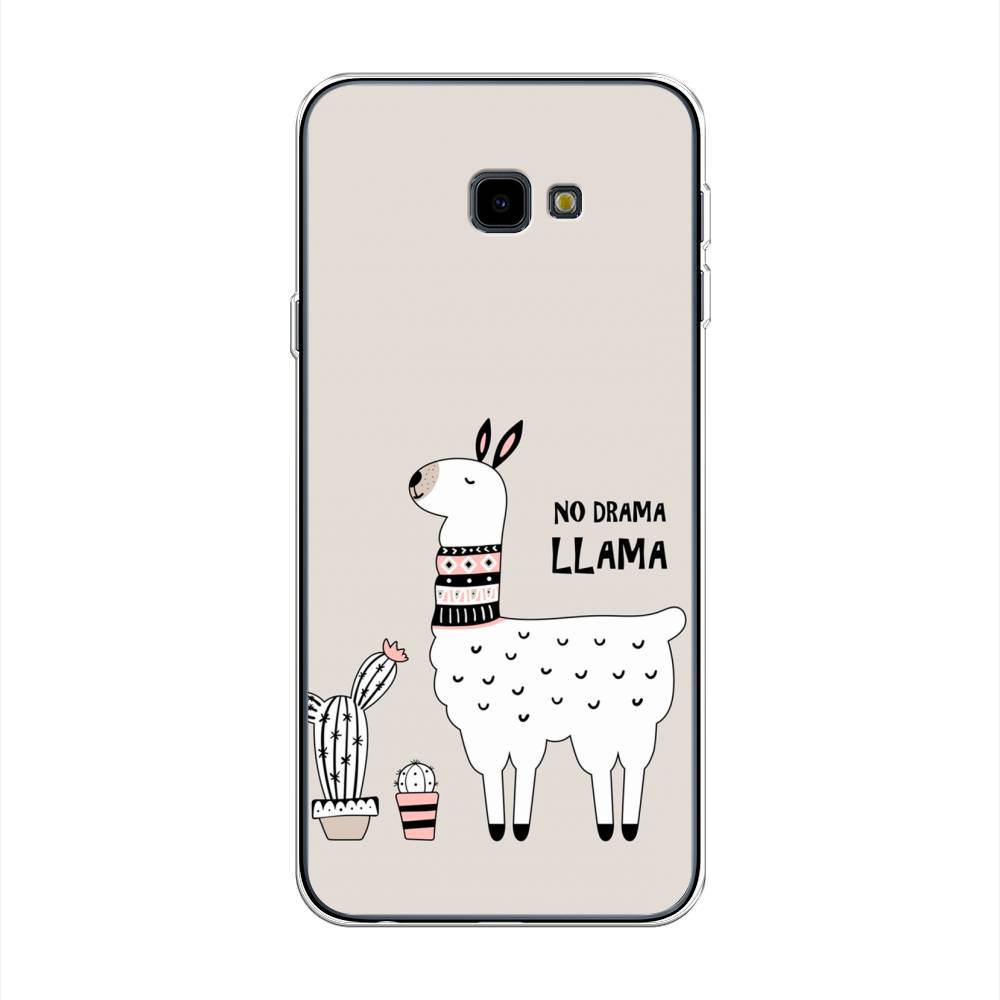 

Чехол Awog на Samsung Galaxy J4 + "No drama LLama", Бежевый;серый;белый, 26850-2