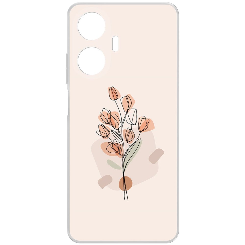 

Чехол-накладка Krutoff Clear Case Букет тюльпанов для Realme C55, Прозрачный