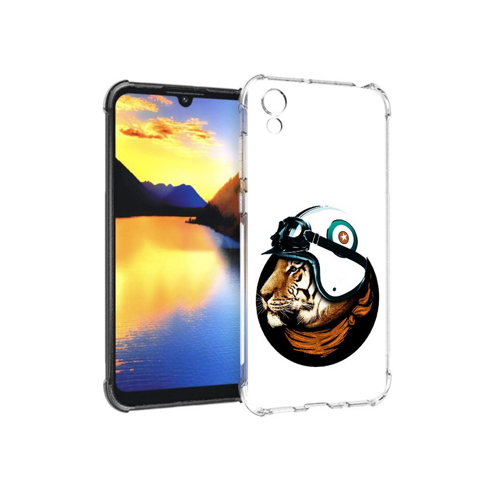 

Чехол MyPads Tocco для Huawei Y5 Тигр в шлеме, Прозрачный, Tocco