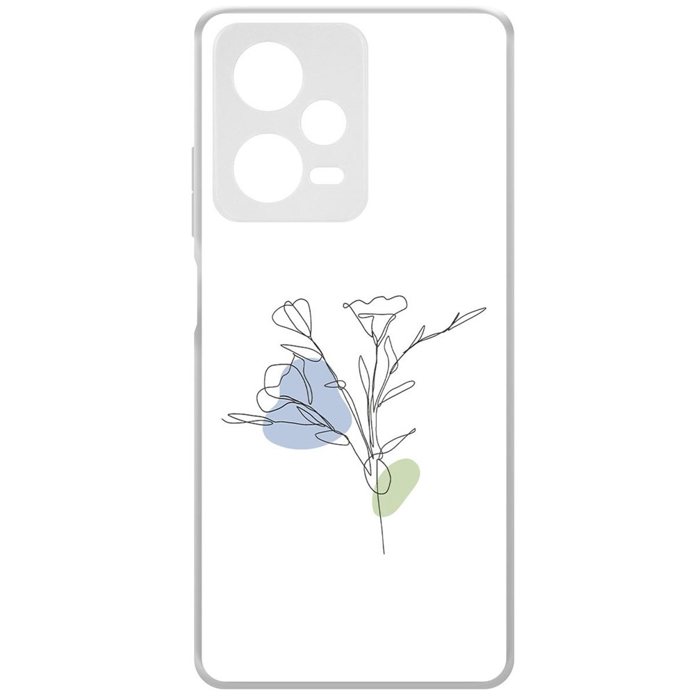 

Чехол-накладка Krutoff Clear Case Эустома для Xiaomi Redmi Note 12 Pro+ 5G, Прозрачный