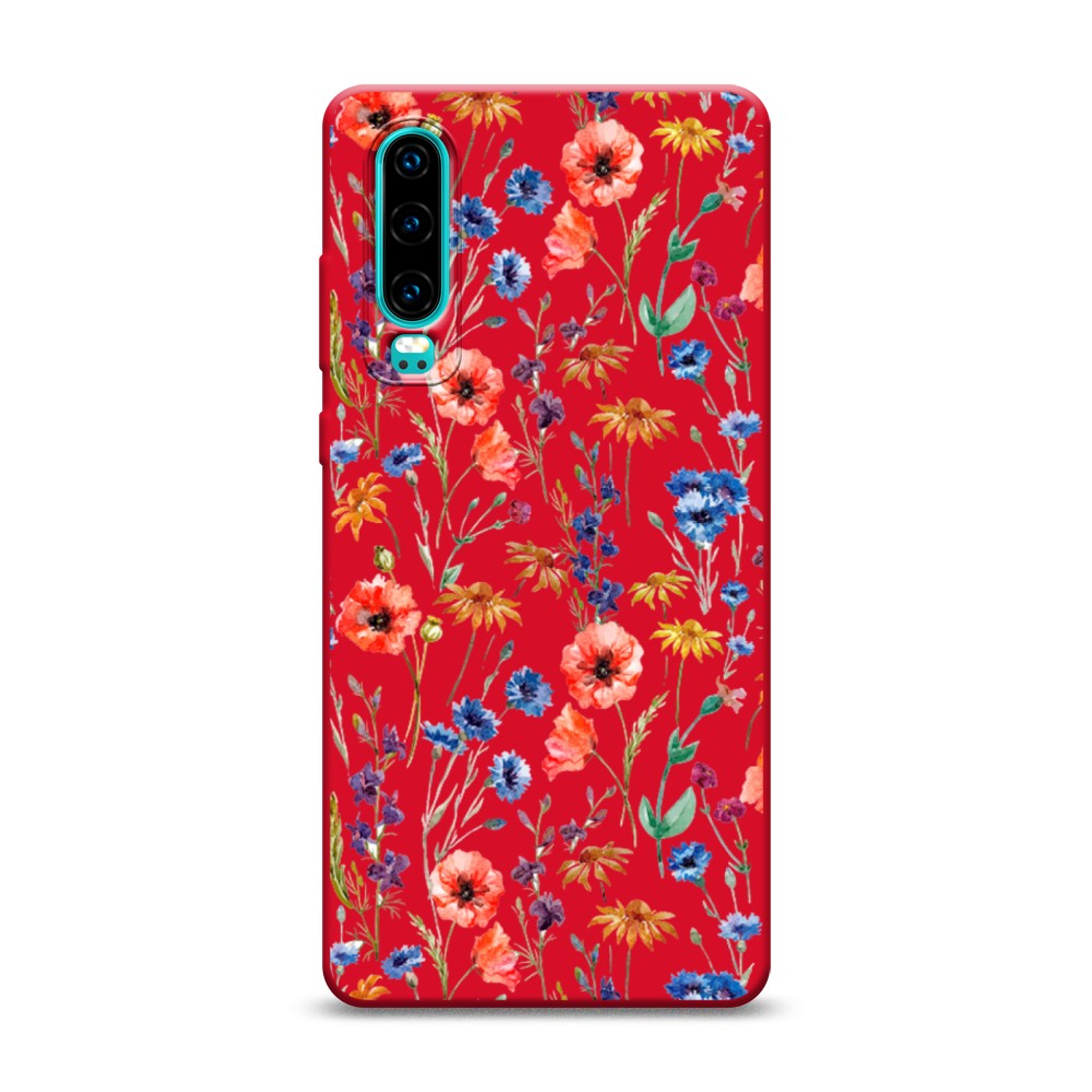 

Чехол Awog на Huawei P30 "Маки и васильки фон", 68553-1