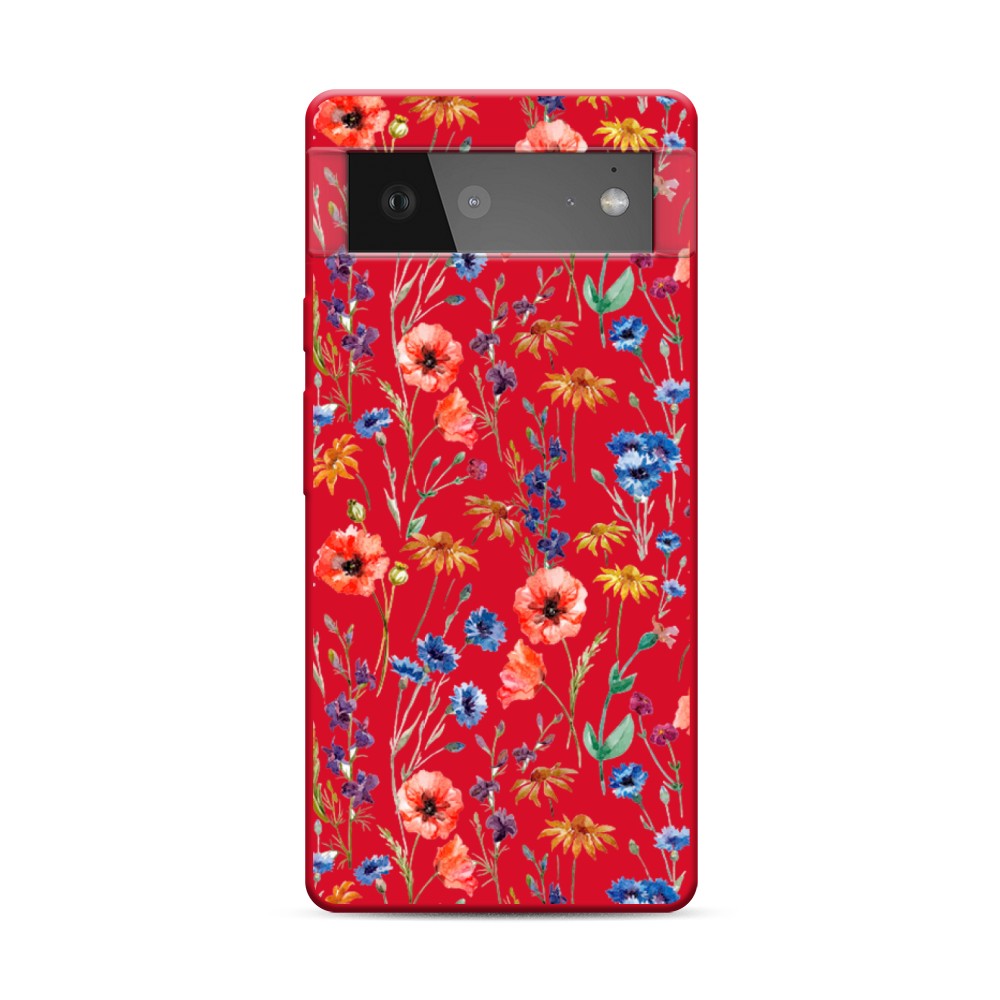 

Чехол Awog на Google Pixel 6 "Маки и васильки фон", 270853-1