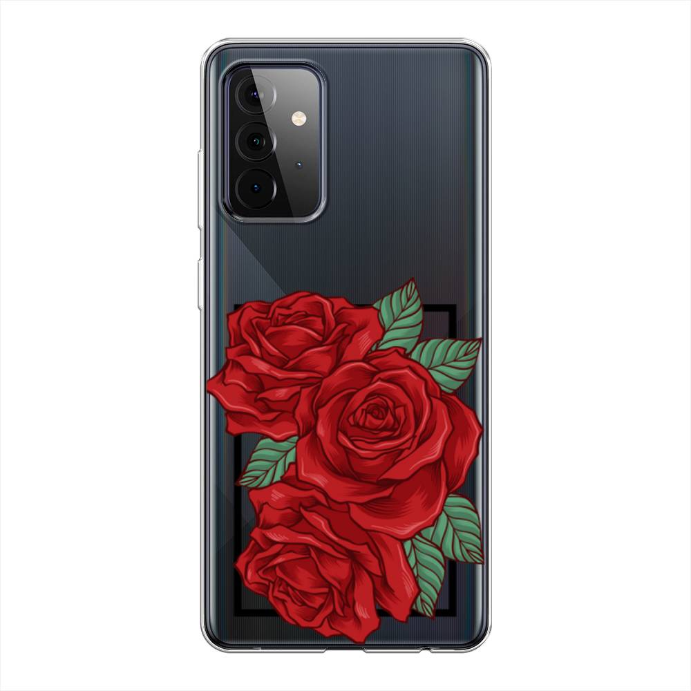 

Чехол на Samsung Galaxy A72 "Три алые розы", Красный, 2101950-2