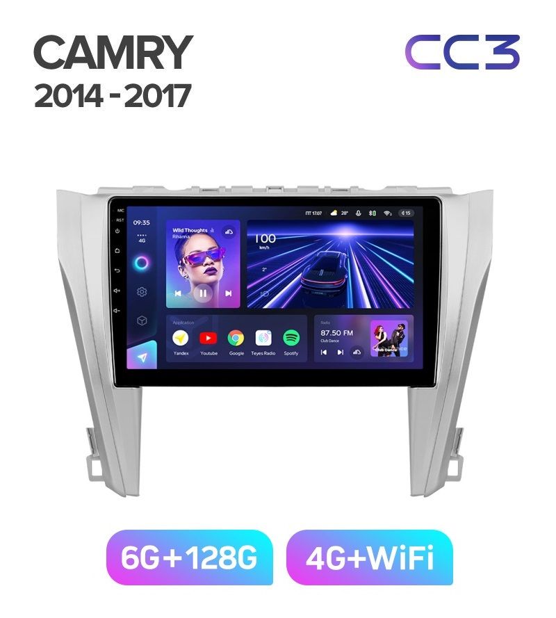 Магнитола TEYES TOYOTA CAMRY 55 2014 - 2017 гКомплект А CC3 6128ГБ 4089000₽