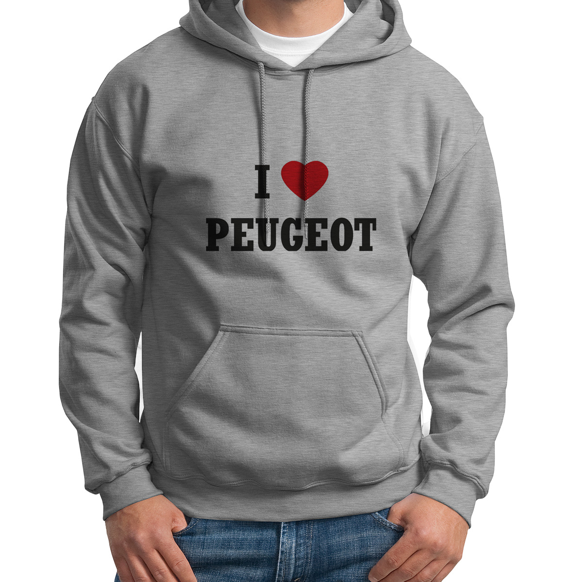 

Худи унисекс CoolPodarok Авто I love Peugeot белое 52 RU, CX52S0111521