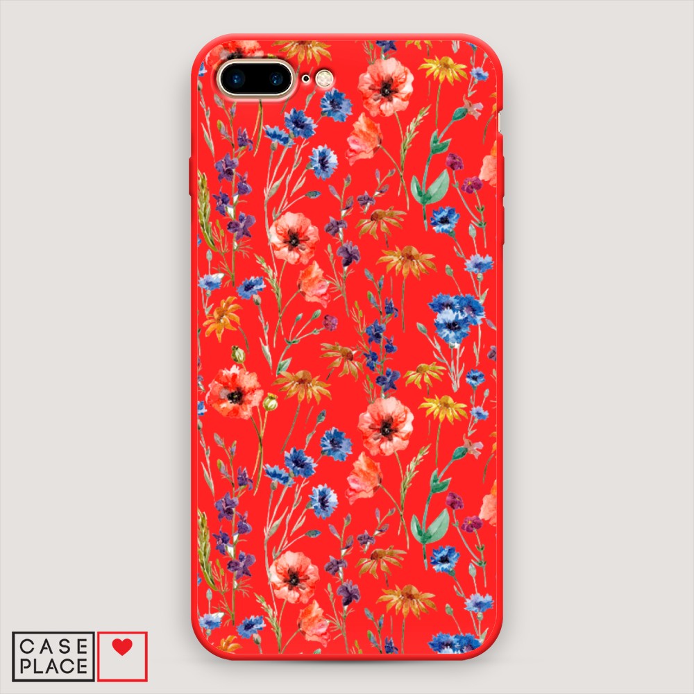 

Чехол Awog на Apple iPhone 8 Plus / Айфон 8 Plus "Маки и васильки фон", 10953-1