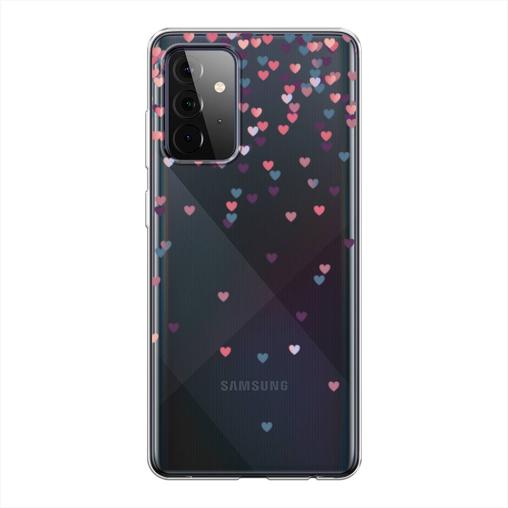 

Чехол на Samsung Galaxy A72 "Посыпка сердечки", Розовый;фиолетовый, 2101950-3