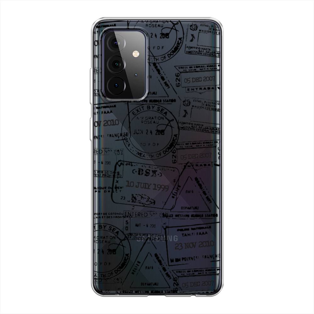 

Чехол на Samsung Galaxy A72 "Visa stamps 2", Белый;черный;серый, 2101950-2