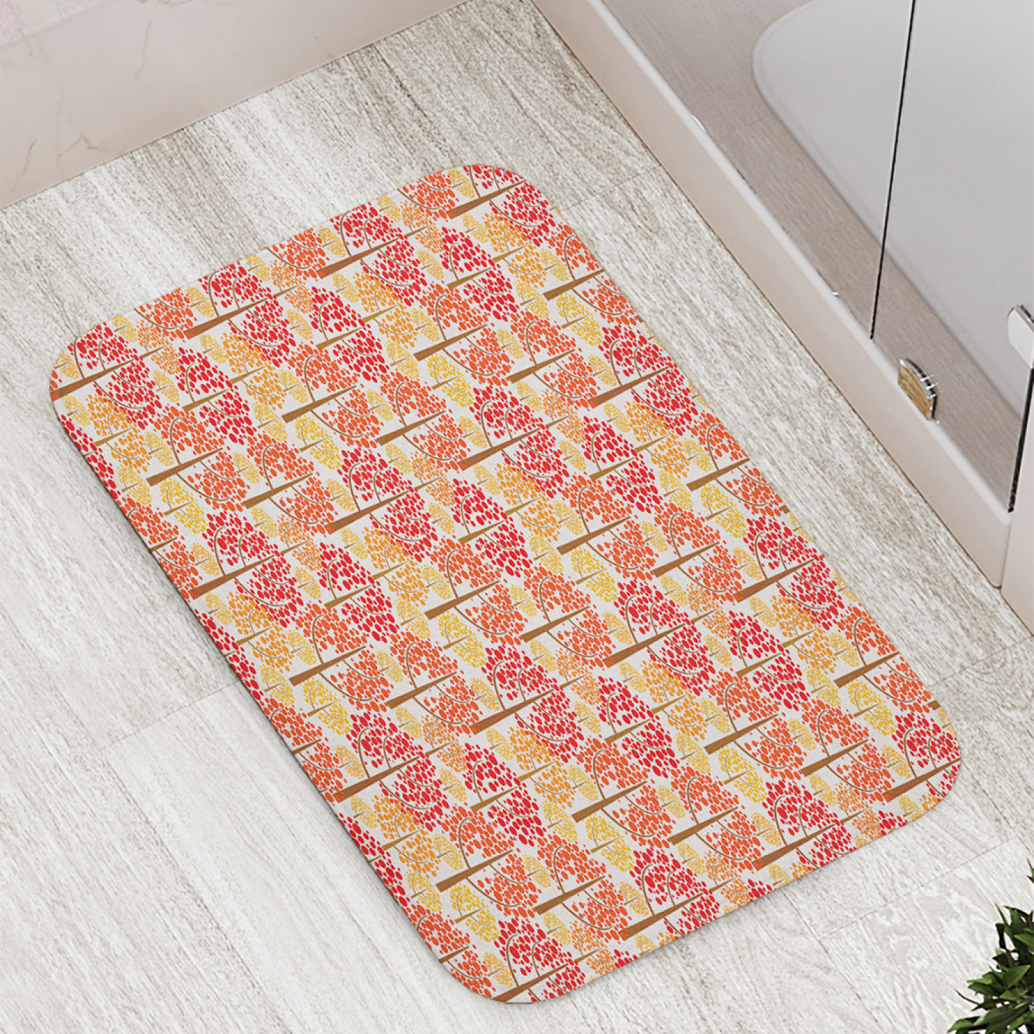 

Коврик противоскользящий JoyArty "Осенний лес горошком" для ванной, сауны,бассейна,77х52см, Осенний лес горошком