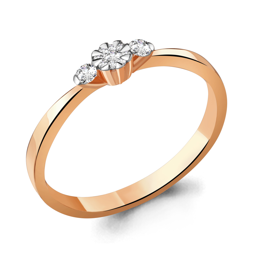 

Кольцо из красного золота с бриллиантом р.  Aquamarine 962964к_585_кз, 962964к_585_кз