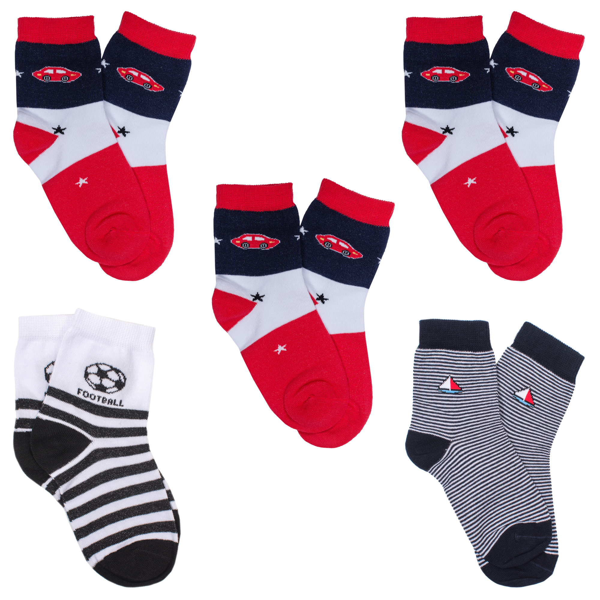 

Носки детские Rusocks 5-Д-86, красный; белый; черный; синий, 14-16, 5-Д-86