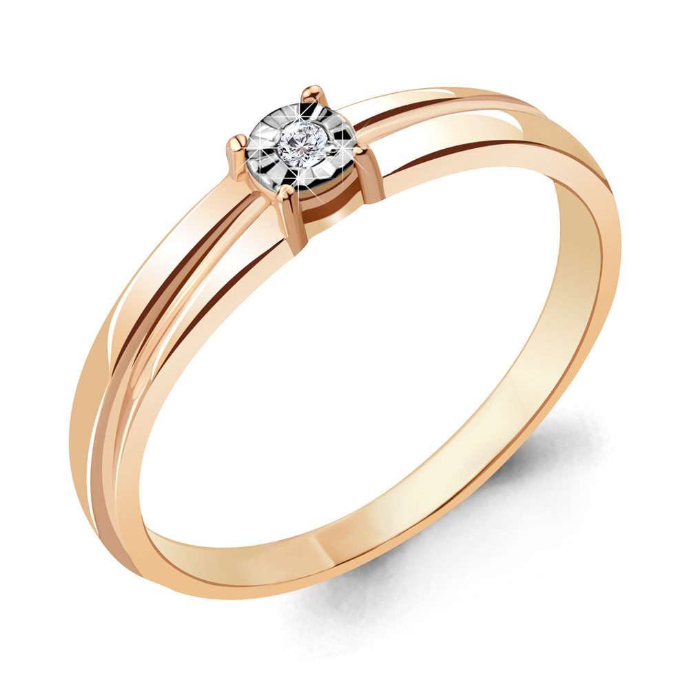 

Кольцо из красного золота с бриллиантом р. 16 Aquamarine 962945к_585_кз, 962945к_585_кз