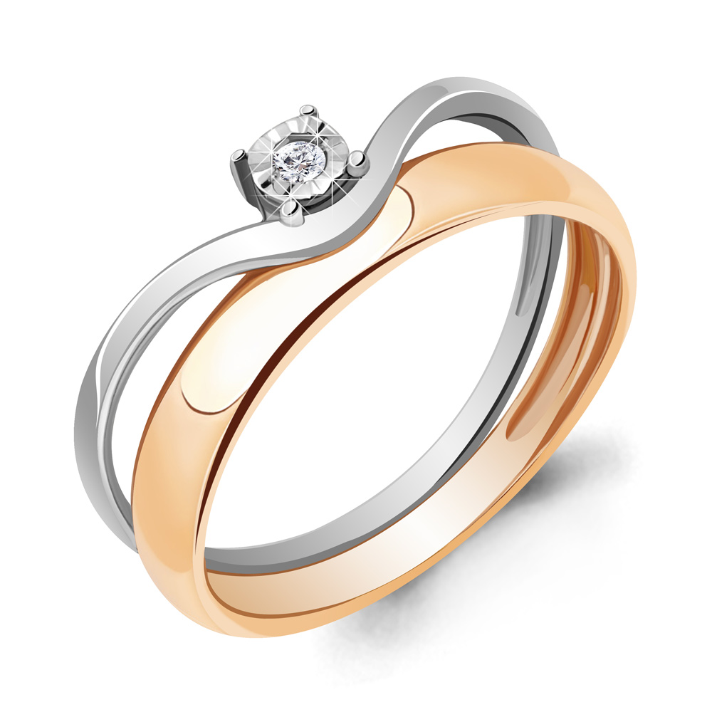 

Кольцо из красного золота с бриллиантом р.  Aquamarine 962939к_585_кз, 962939к_585_кз
