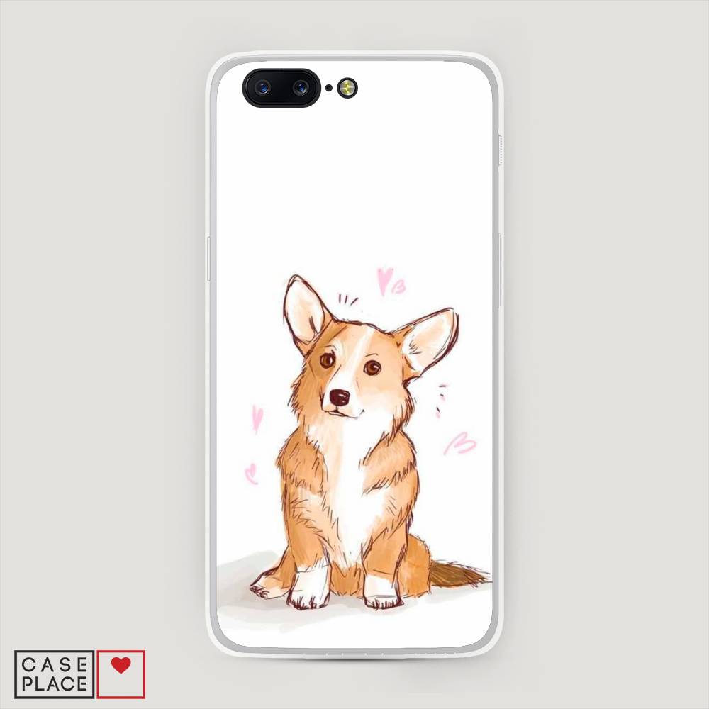 

Чехол Awog на OnePlus 5 / ВанПлас 5 "Корги любовь", Бежевый;белый, 150250-1