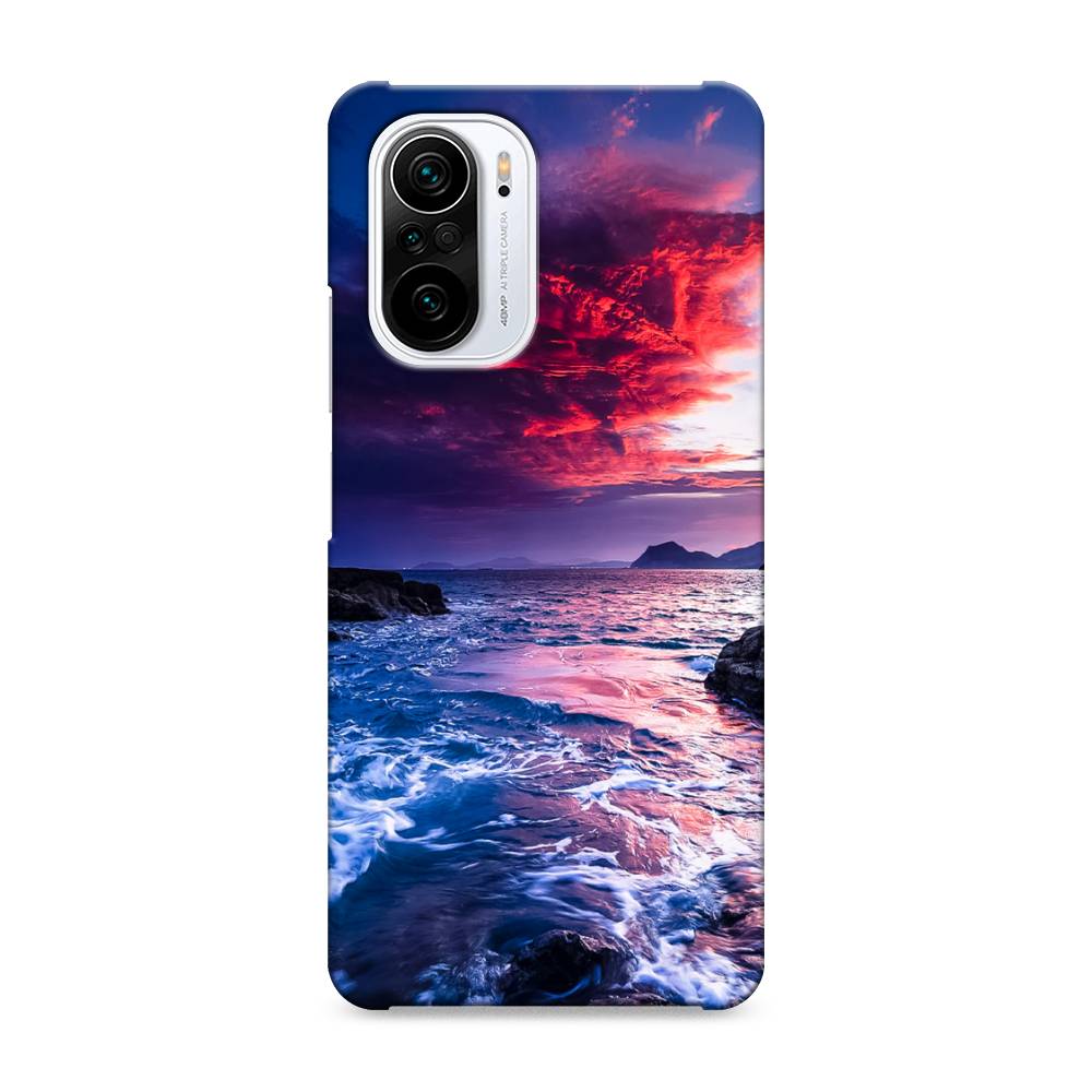

Пластиковый чехол "Волны 1" на Xiaomi Poco F3, 310120-3