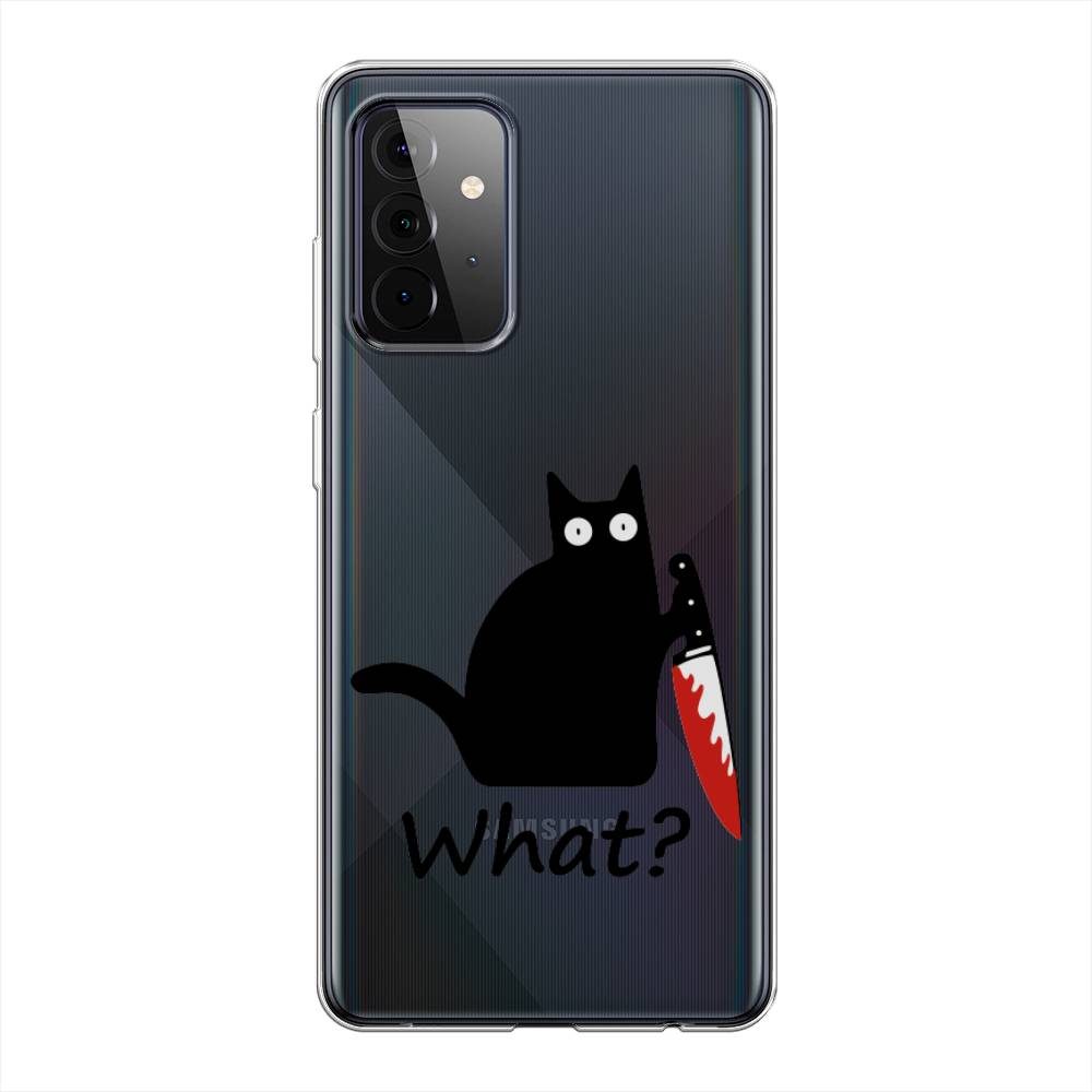 

Чехол на Samsung Galaxy A72 "Котик с ножом", Черный;красный, 2101950-6