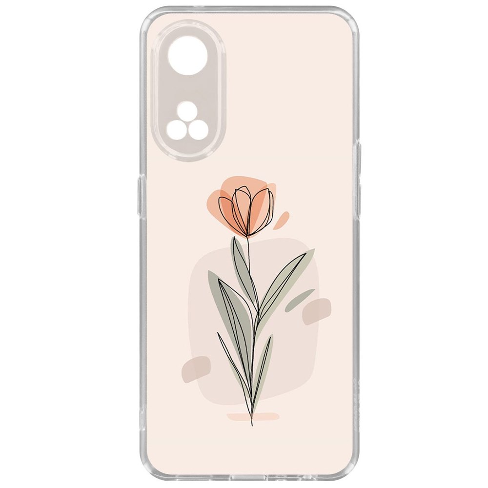 

Чехол-накладка Krutoff Clear Case Тюльпан для Oppo Reno8T, Прозрачный