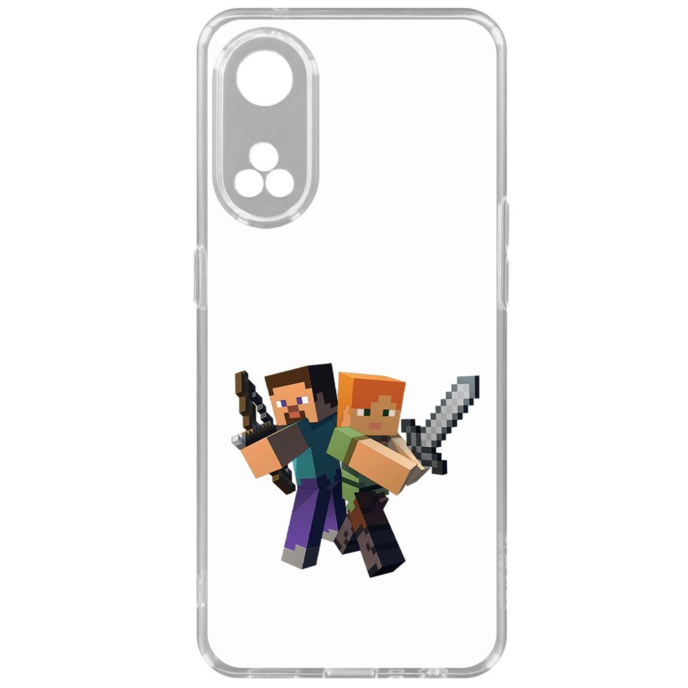 

Чехол-накладка Krutoff Clear Case Minecraft-Стив и Алекс для Oppo Reno8T, Прозрачный