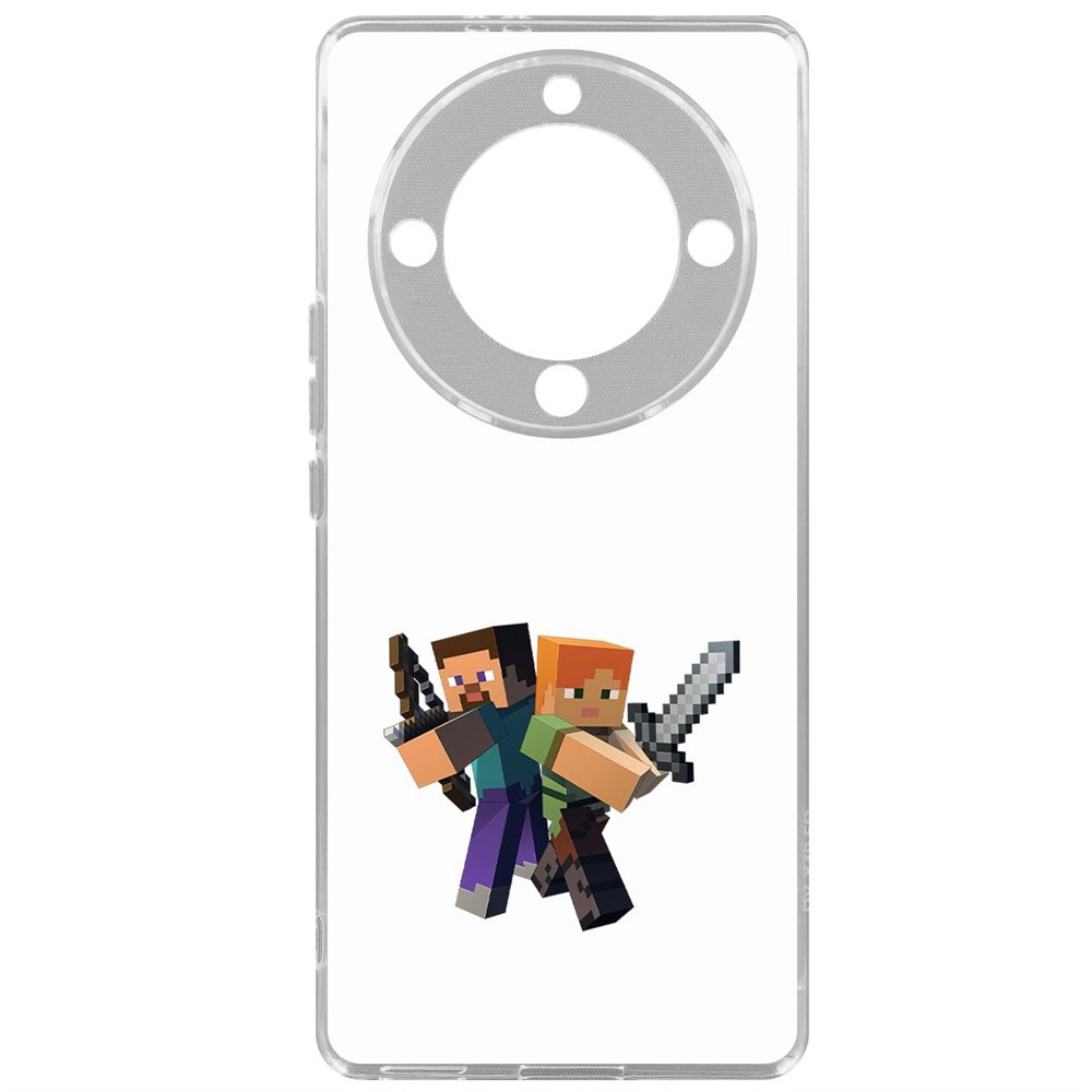 

Чехол-накладка Krutoff Clear Case Minecraft-Стив и Алекс для Honor X9a, Прозрачный