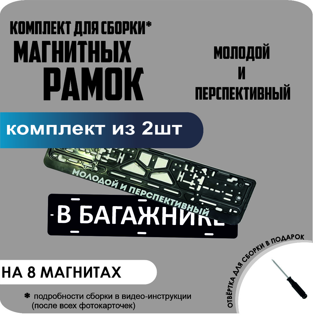 

Магнитные рамки для номеров В БАГАЖНИКЕ Молодой и Перспективный премиум, В Багажнике