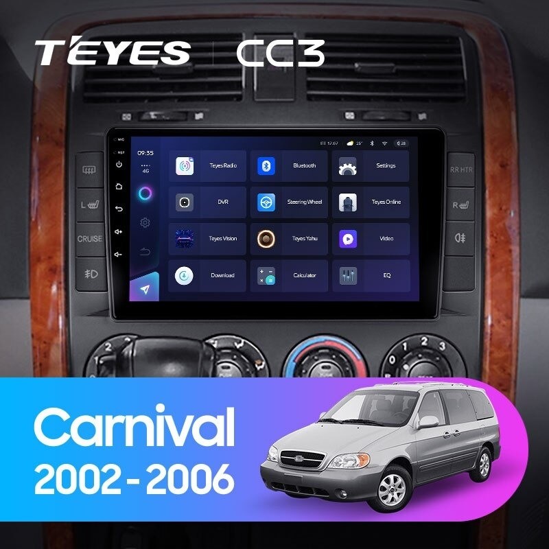 Штатная магнитола Teyes CC3 4/32 Kia Carnival UP GQ (2002-2006)