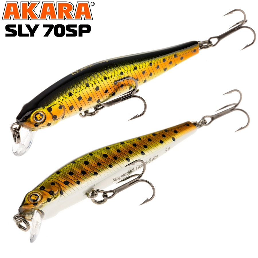 

Воблер Akara Sly 70SP 5 гр 3/17 oz 2,8 in A75, Разноцветный, Sly