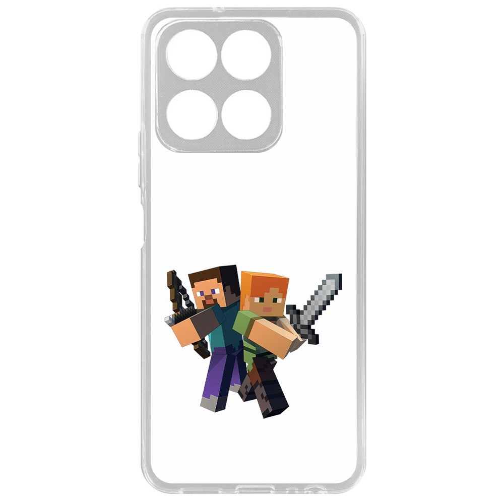 

Чехол-накладка Krutoff Clear Case Minecraft-Стив и Алекс для Honor X8a, Прозрачный