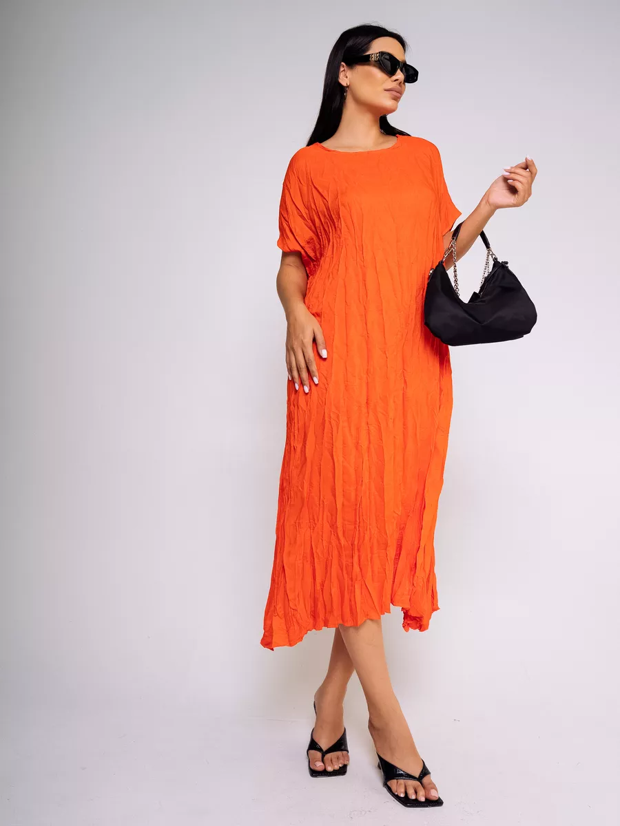 Платье женское B.INN.STL 6666 оранжевое 42-54 RU