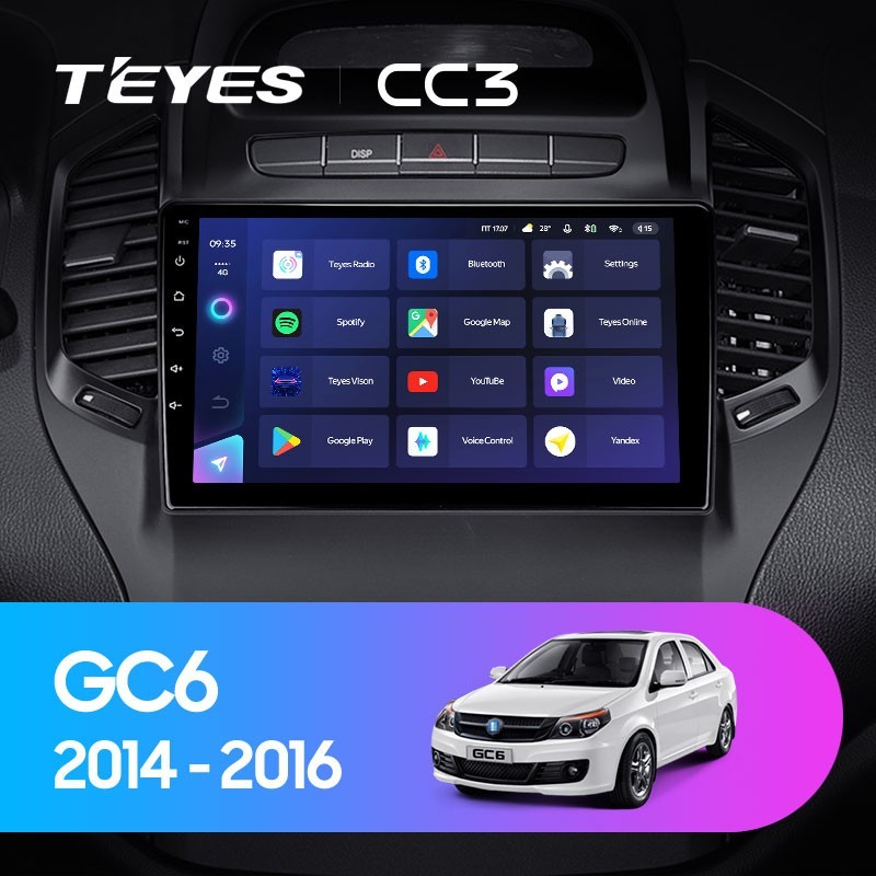 

Штатная магнитола Teyes CC3 4/32 Geely GC6 1 (2014-2016), Teyes CC3 Geely GC6 1 (2014-2016)