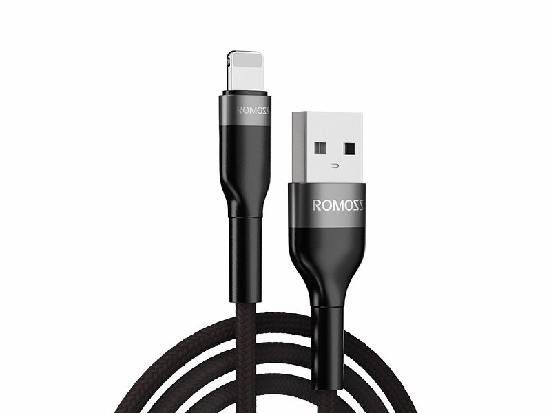 фото Кабель lightning - usb romoss cb12n-566-03, md818zm/a, mque2zm/a 1 м черный