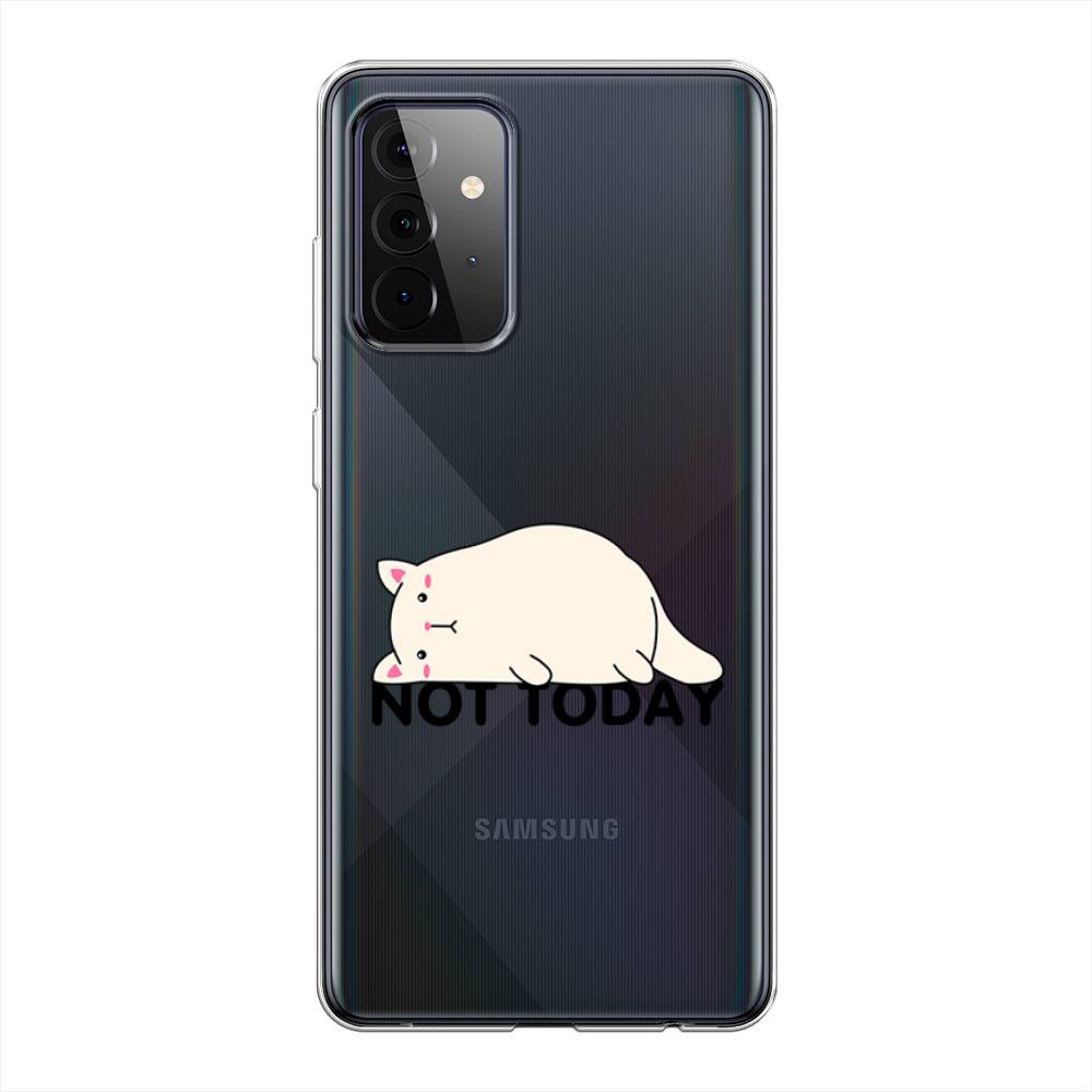 

Чехол на Samsung Galaxy A72 "Cat not today", Белый;розовый;черный, 2101950-1