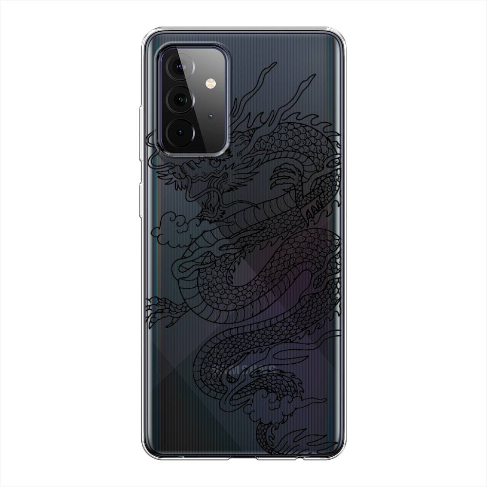 

Чехол на Samsung Galaxy A72 "Большой китайский дракон", Черный;серый, 2101950-1