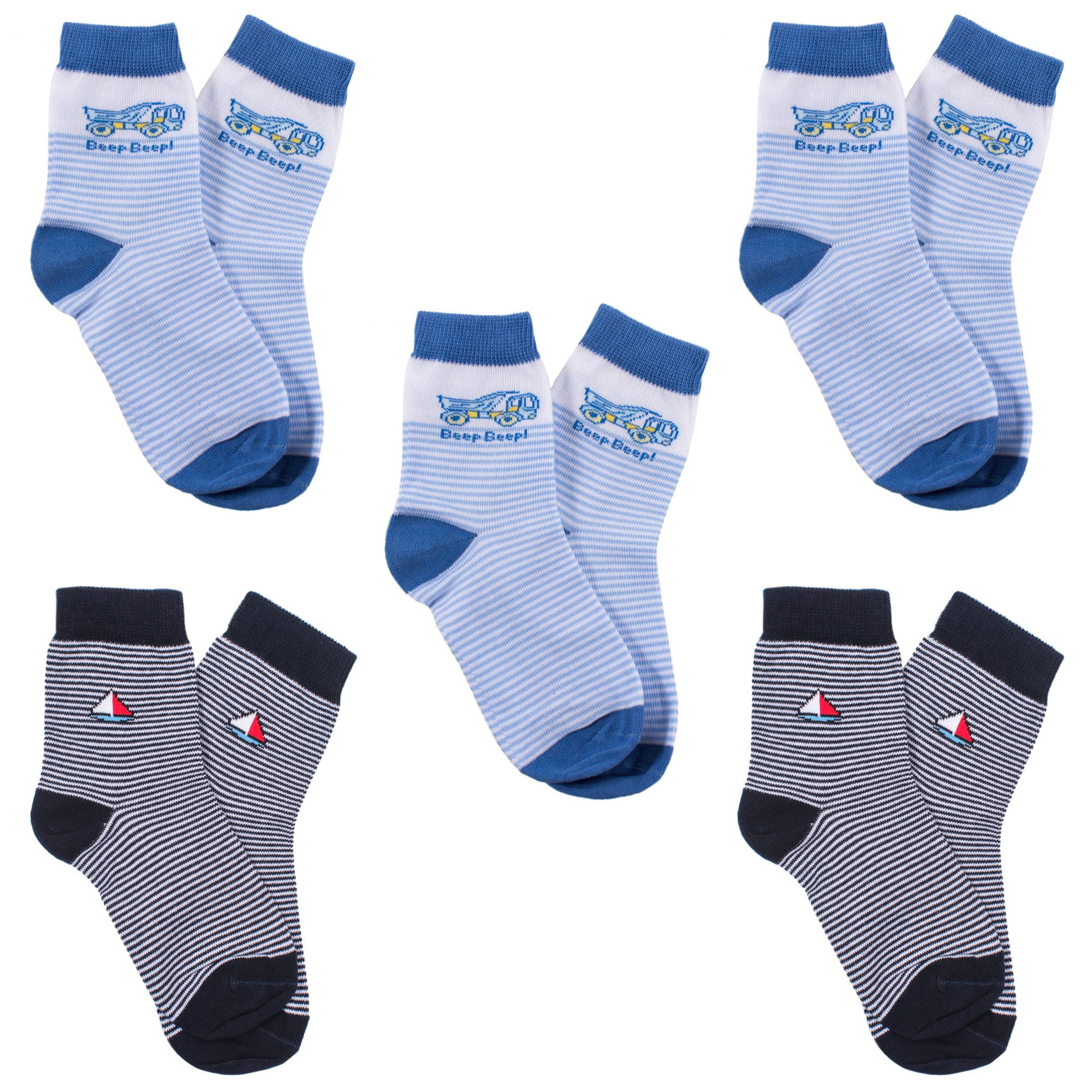 

Носки детские Rusocks 5-Д-86, белый; голубой; синий, 12-14, 5-Д-86