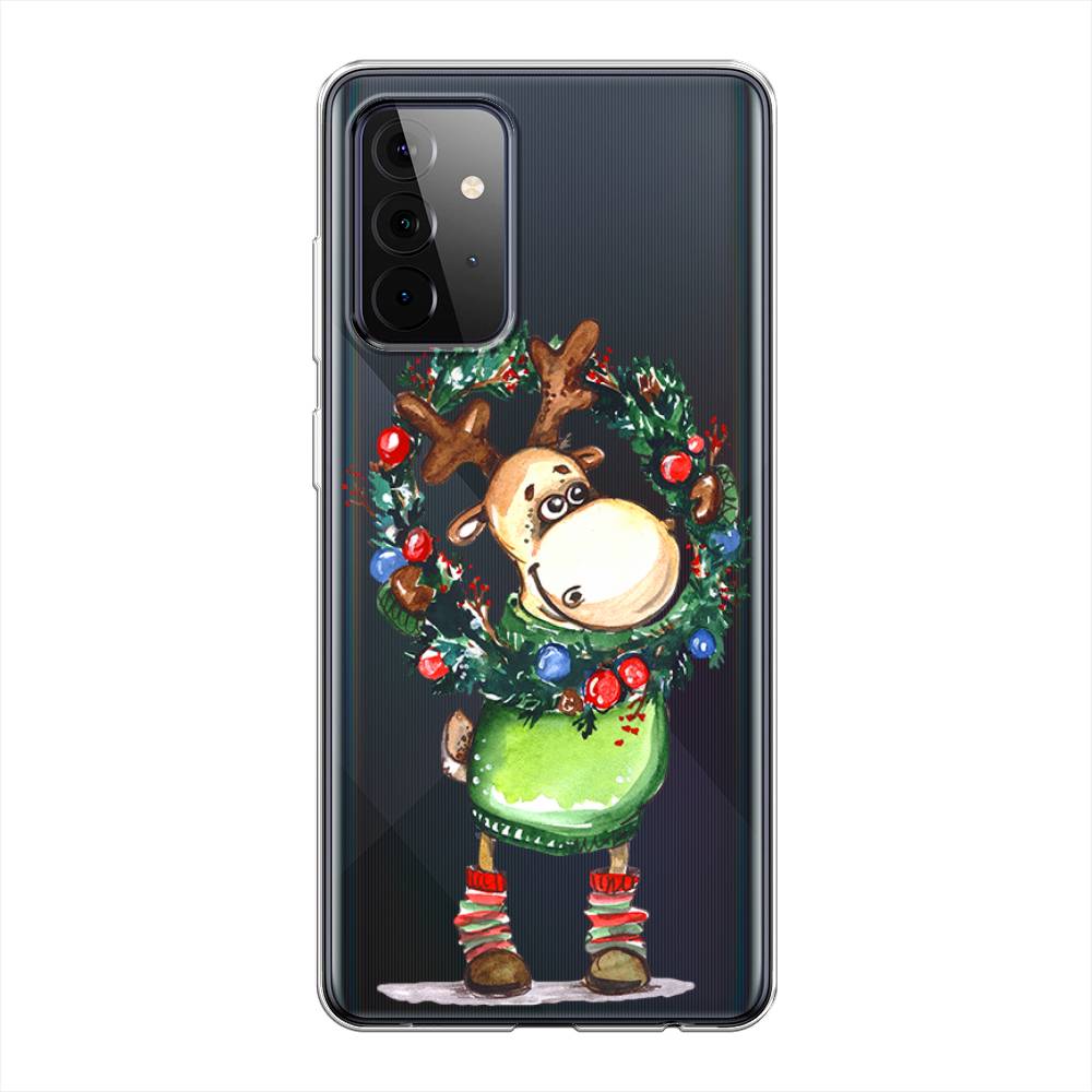 

Чехол на Samsung Galaxy A72 "Олень с новогодним венком", 2101950-4