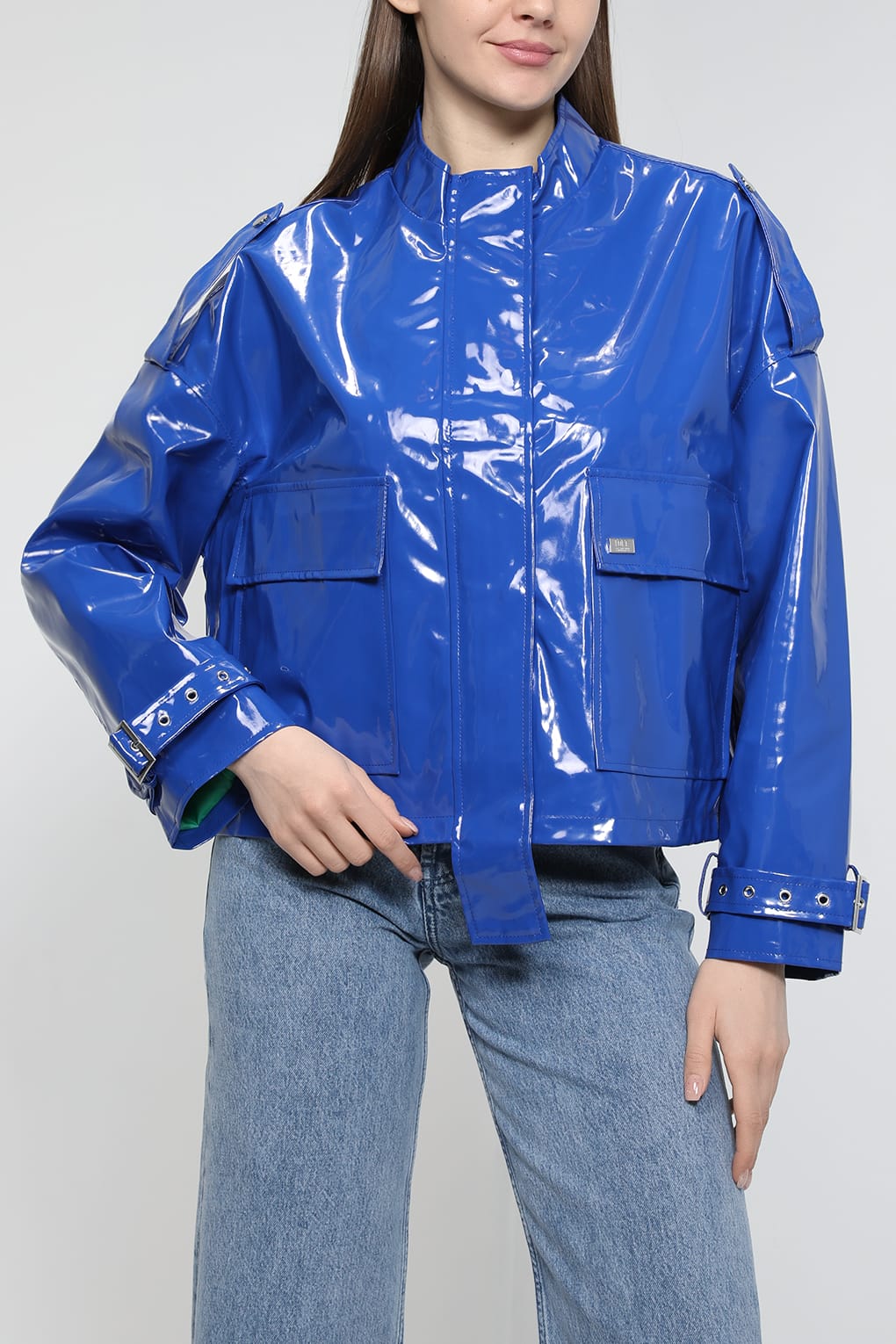 Кожаная куртка женская Loft LF2032892 голубая M