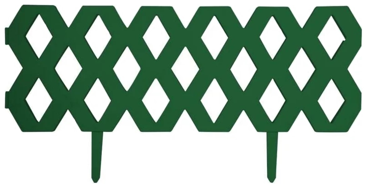 Садовое ограждение декоративное Ромб зеленое 1200 x 600 x 220 мм