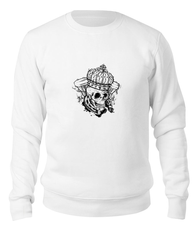 

Свитшот унисекс Printio Skull_crown style белый L, Skull_crown style
