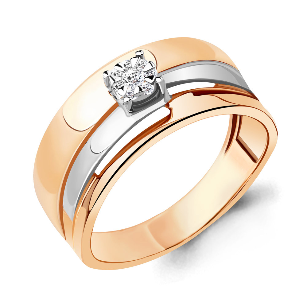 

Кольцо из красного золота с бриллиантом р.  Aquamarine 962783к_585_кз, 962783к_585_кз