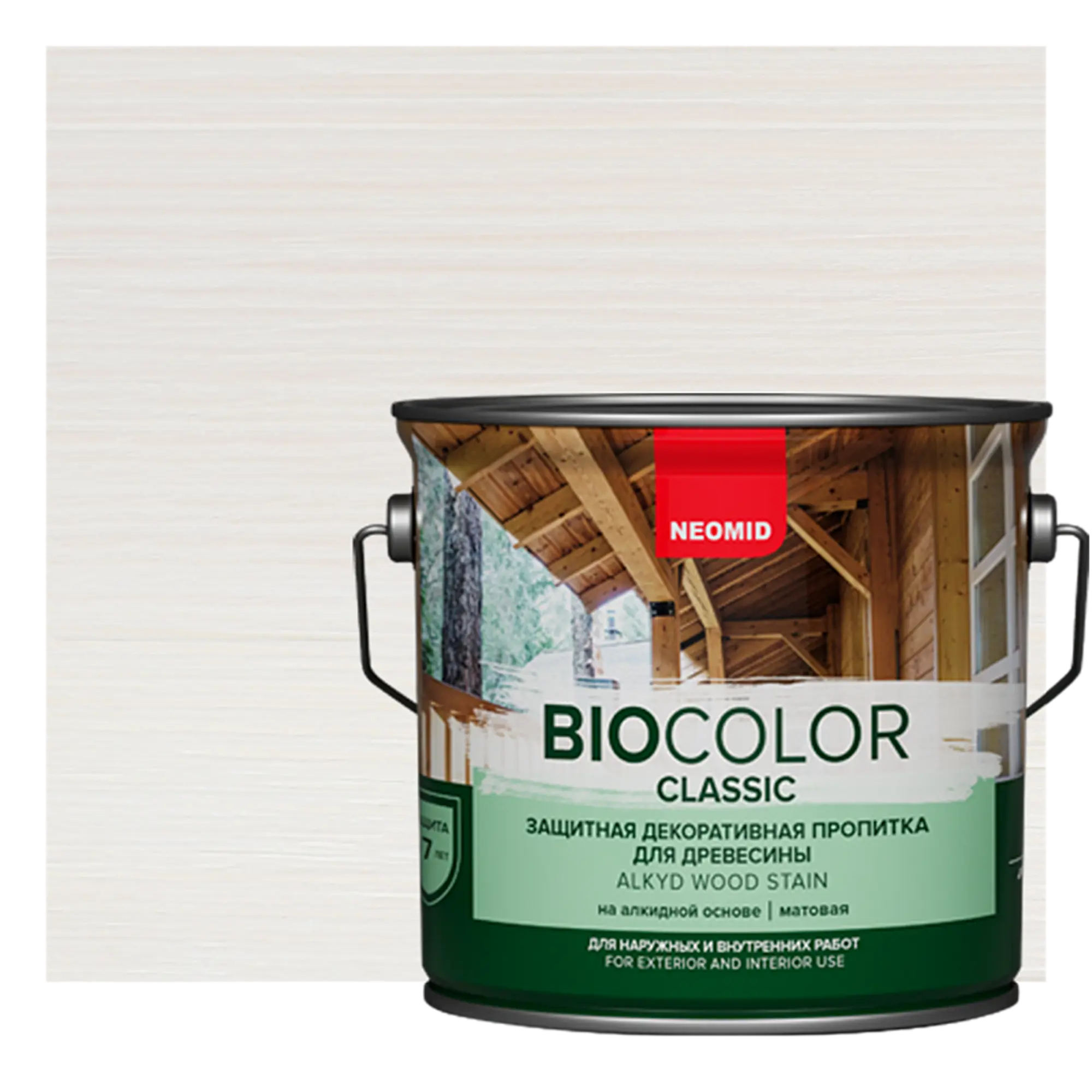 фото Пропитка для древесины neomid bio color classic белый, 900 мл