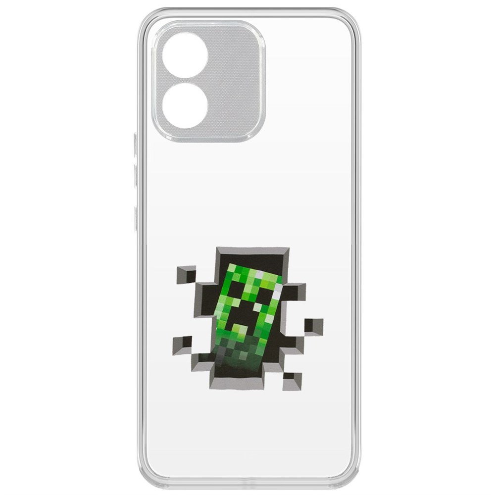 Чехол-накладка Krutoff Clear Case Minecraft-Крипер для Honor X5 600015206694 прозрачный