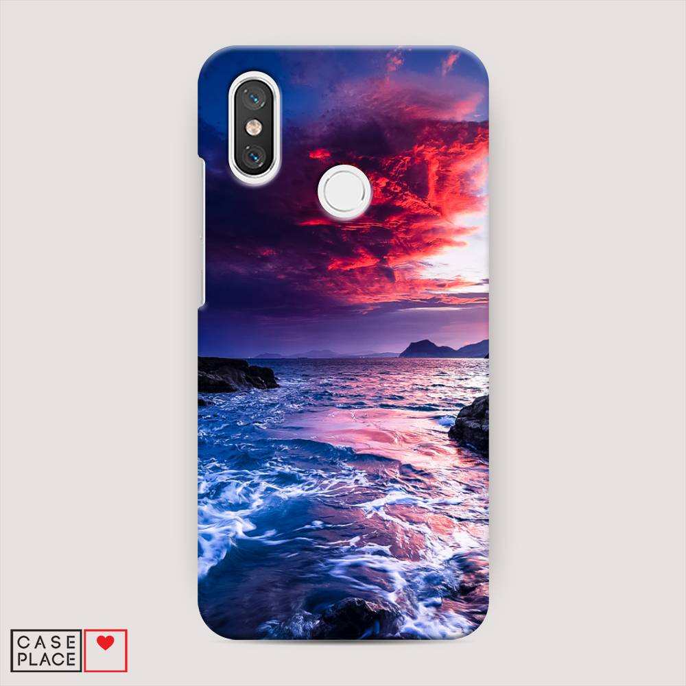 фото Пластиковый чехол "волны 1" на xiaomi mi 8 awog