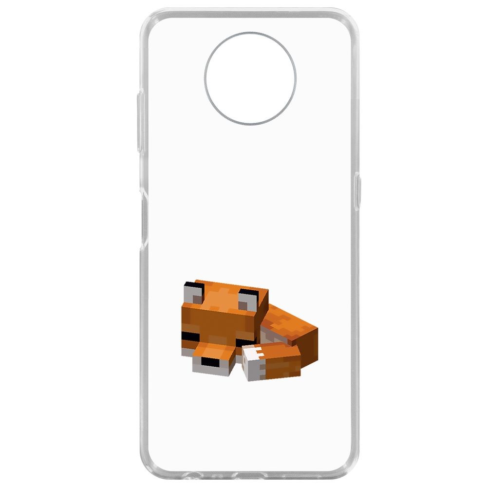 Чехол-накладка Krutoff Clear Case Minecraft-Спящий Лисенок для Nokia G10 600015206636 прозрачный