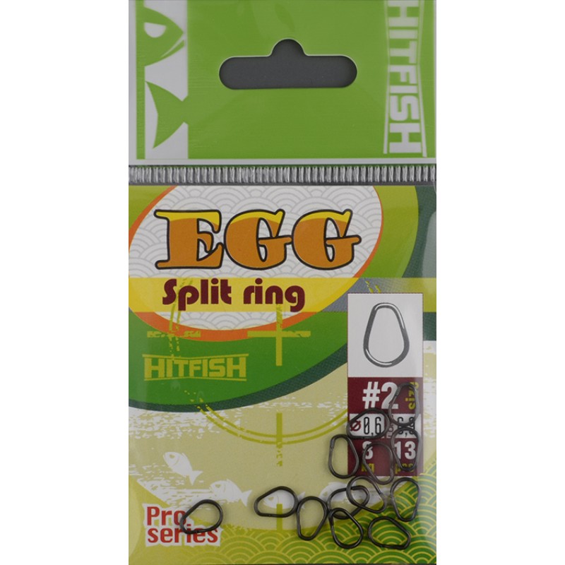 

Заводное кольцо Hit Fish Egg Split RING # 0 (5kg), Черный, Egg Split RING