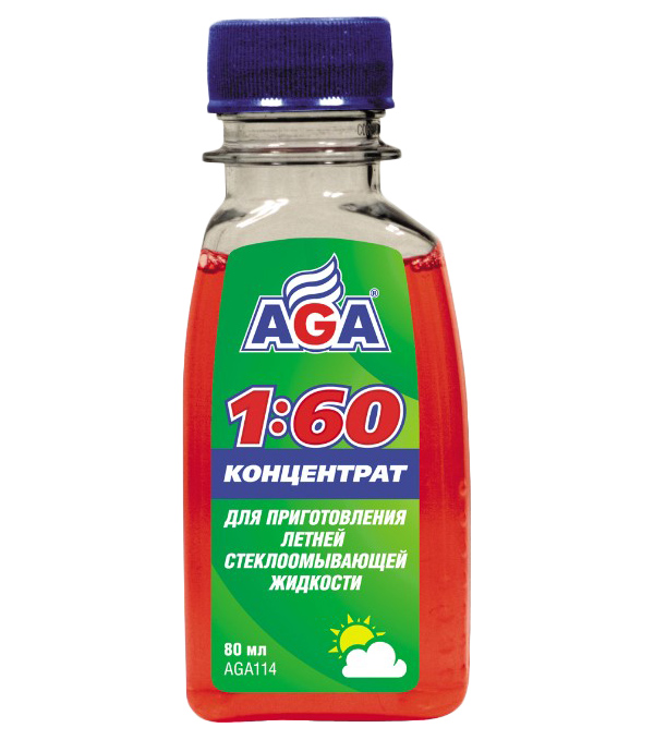 Жидкость Стеклоомывающая Aga 114/004c Концентрат 80мл На 3-6 Литров AGA AGA114/004C