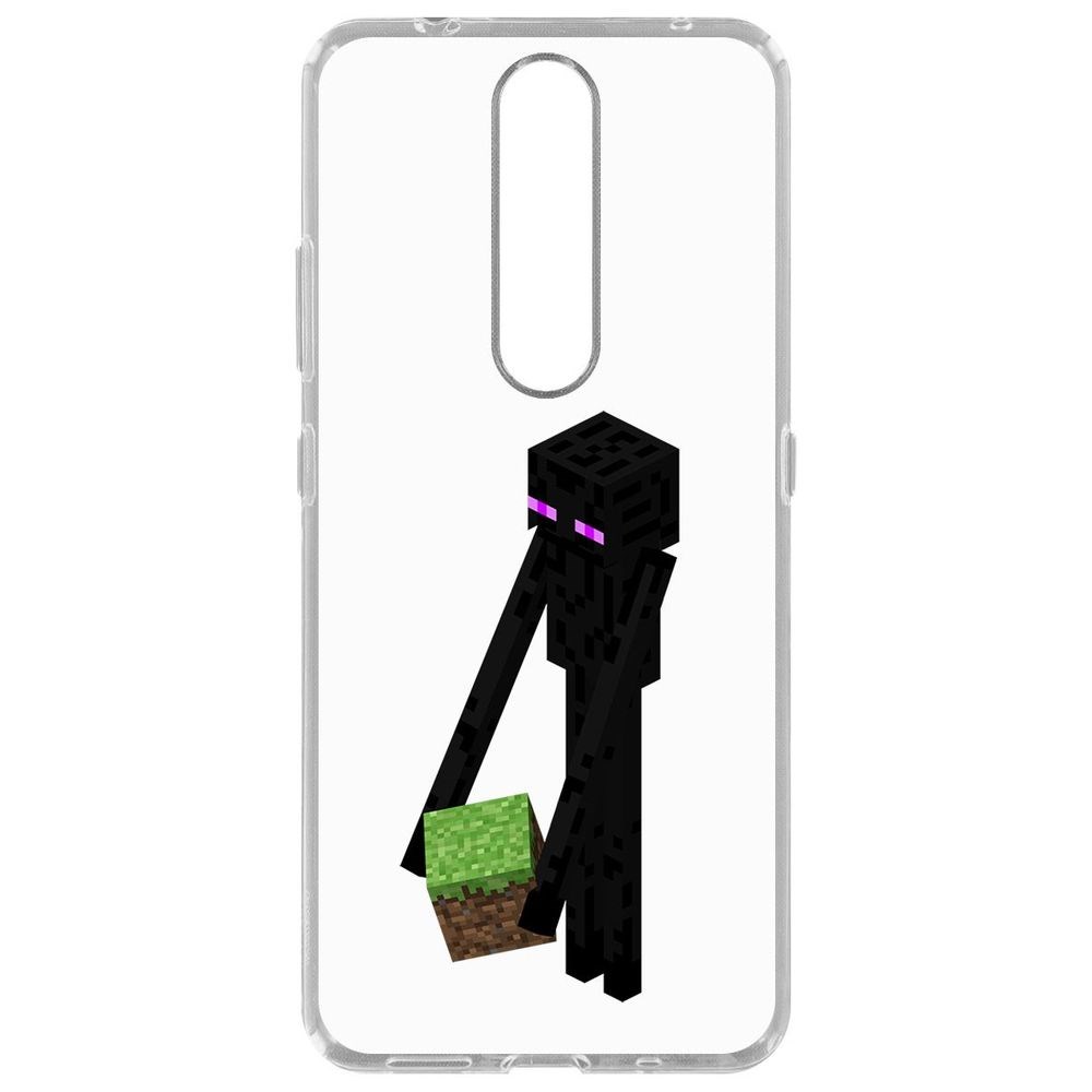 Чехол-накладка Krutoff Clear Case Minecraft-Эндермен для Nokia 2.4 600015206618 прозрачный