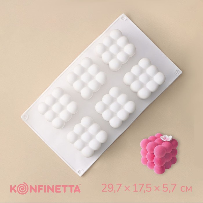 

Форма силиконовая для муссовых десертов и выпечки KONFINETTA «Рафаэль», 29,7x17,5x5,7 см,, Белый