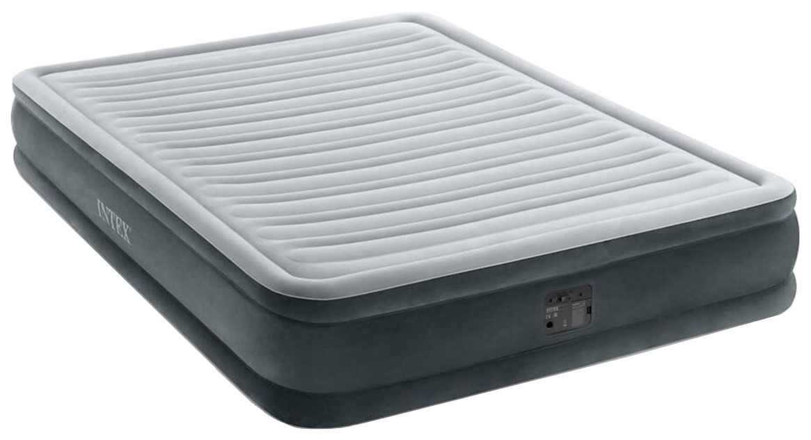 фото Надувной матрас intex comfort-plush mid rise airbed 152 x 203 x 33 см серый